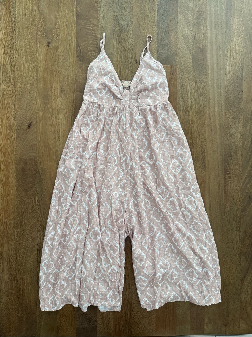 Grade & Gather Wide Leg Smocked Back Jumpsuit